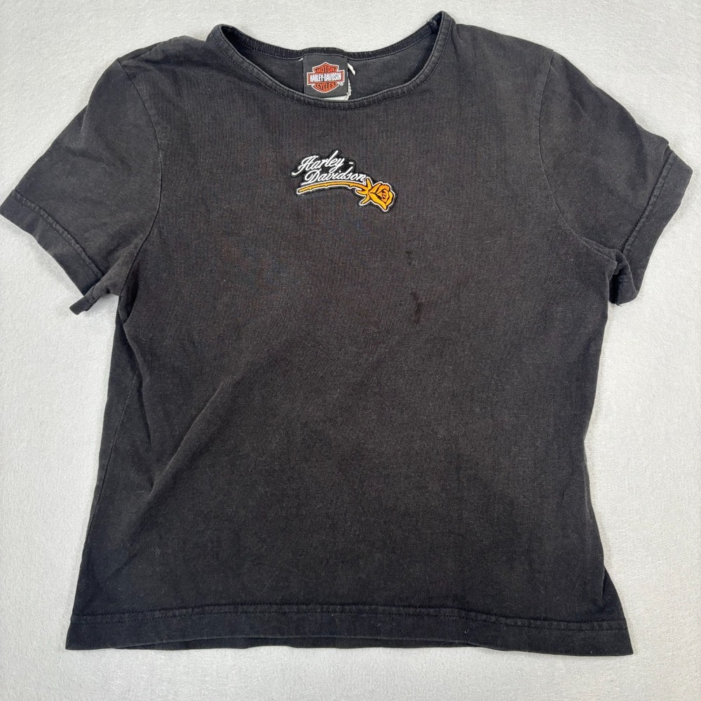 HARLEY DAVIDSON WOMAN'S SHORT SLEEVE T-SHIRT BLACK SIZE MEDIUM WINCHESTER VA